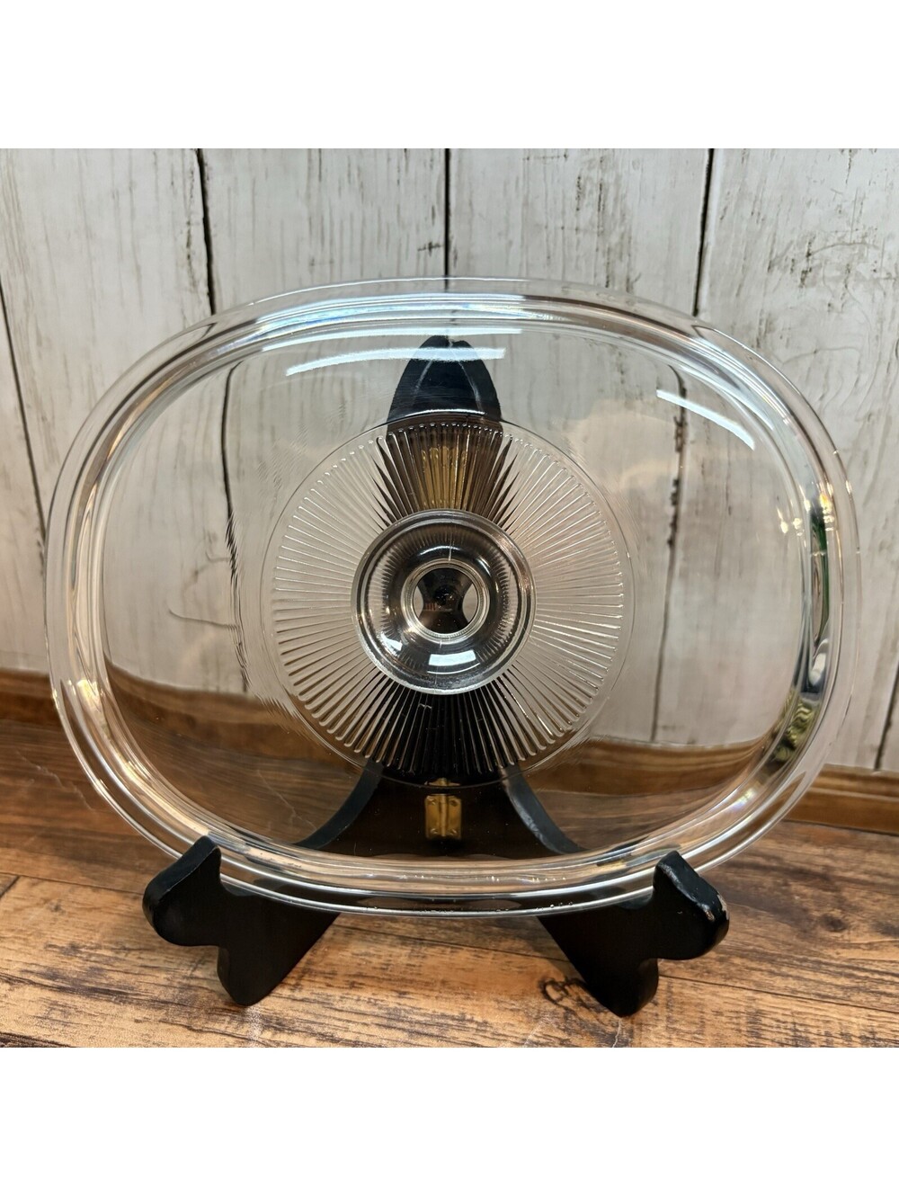 Pyrex F12C Replacement Lid Clear Oval "Ribbed" Casserole Corning Ware Vintage